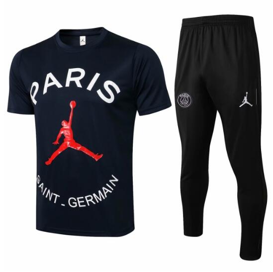 2021/22 PSG x Jordan Black Red Kits T-Shirt + Pants